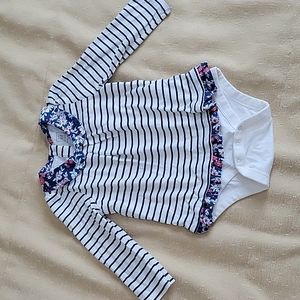 Floral and stripe onesie